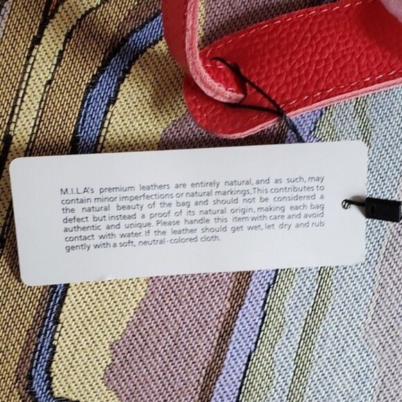 NWT M.I.L.A. Made in Los Angeles Red Leather Purse Crossbody Bag - Picture 6 of 9